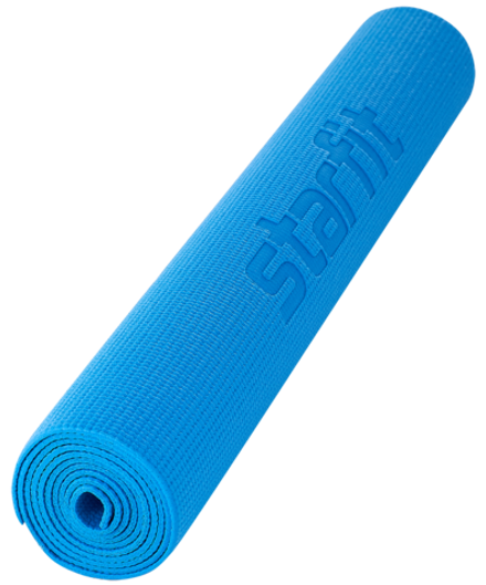 Коврик для йоги и фитнеса FM-101, PVC, 173x61x0,3 см, синий