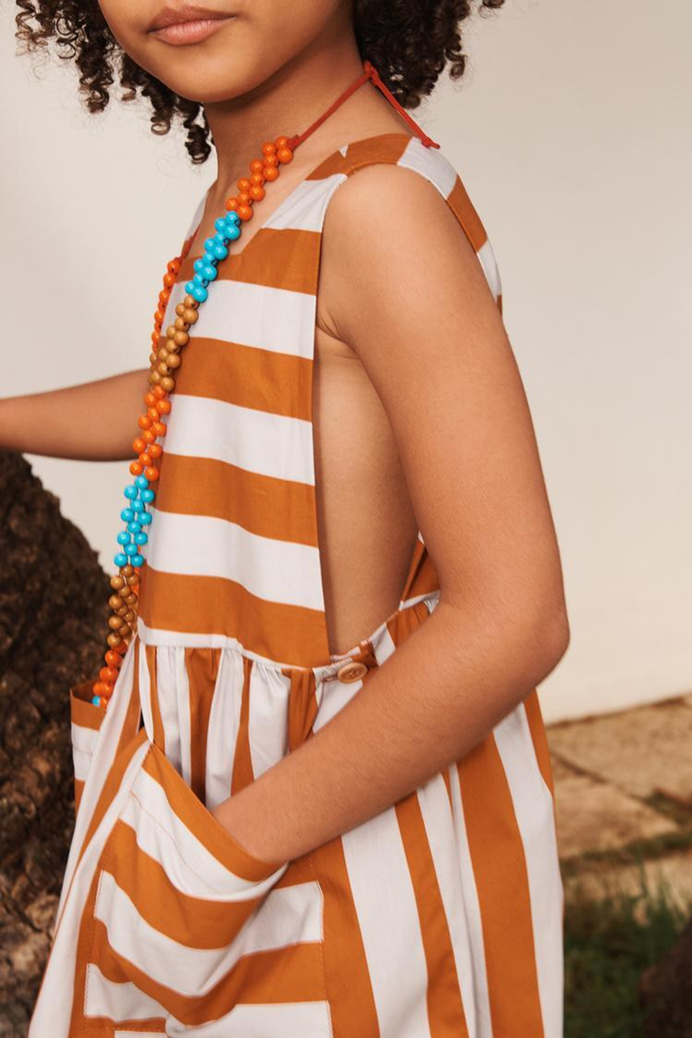 ZARA ПЛАТЬЕ В ПОЛОСКУ С КАРМАНАМИ- LIMITED EDITION, ОРАНЖЕВЫЙ