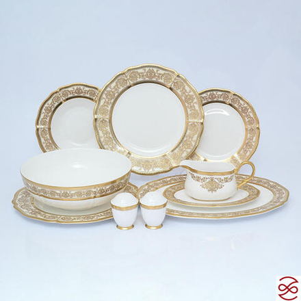 Столовый сервиз Prouna Golden Romance Cream Gold 6 персон 25 предметов