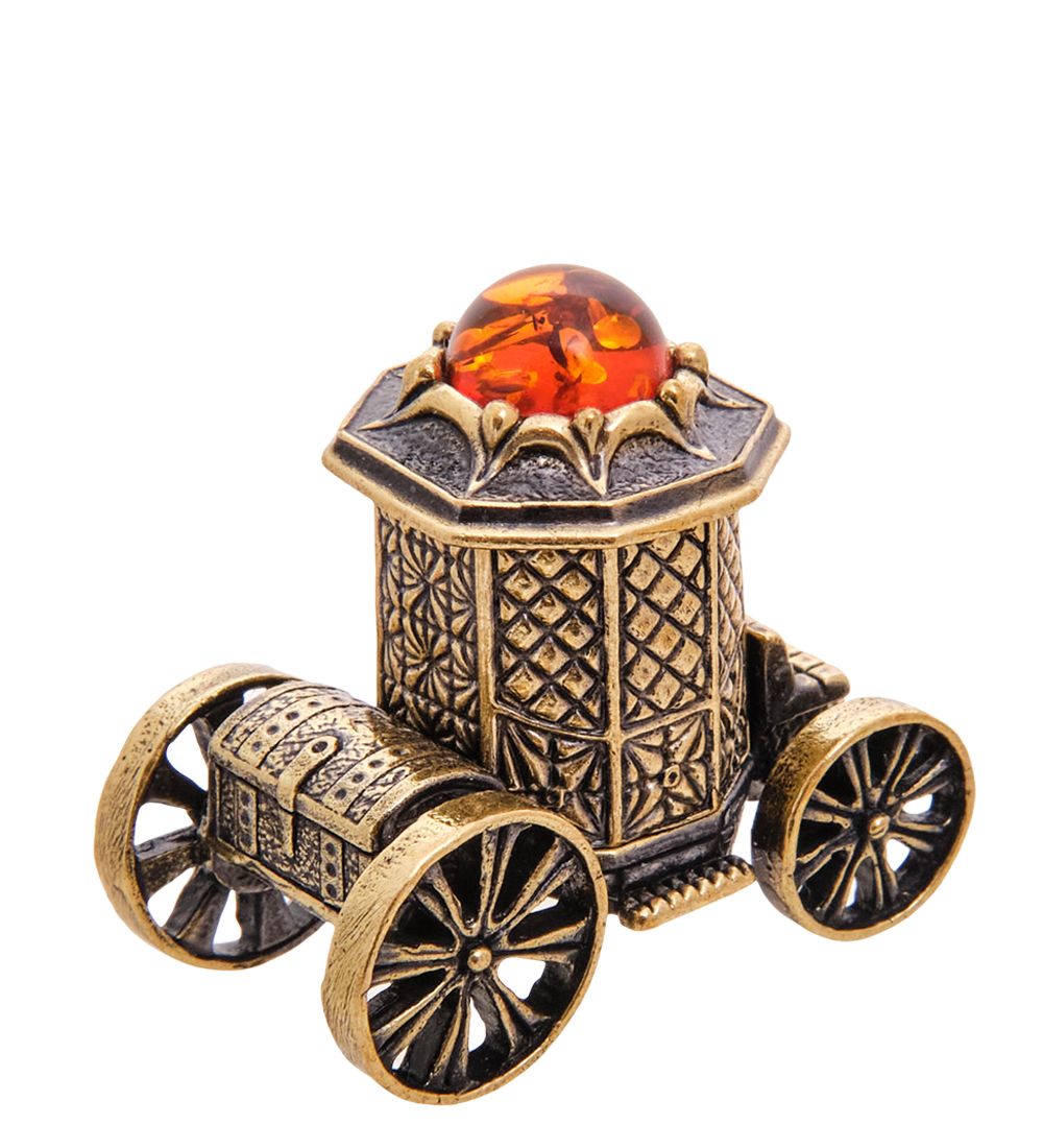 AM-3548 Наперсток «Карета» (латунь, янтарь)