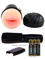 Мастурбатор-ротик Lolita в футляре с вибрацией (Цвет: черный с бежевым)