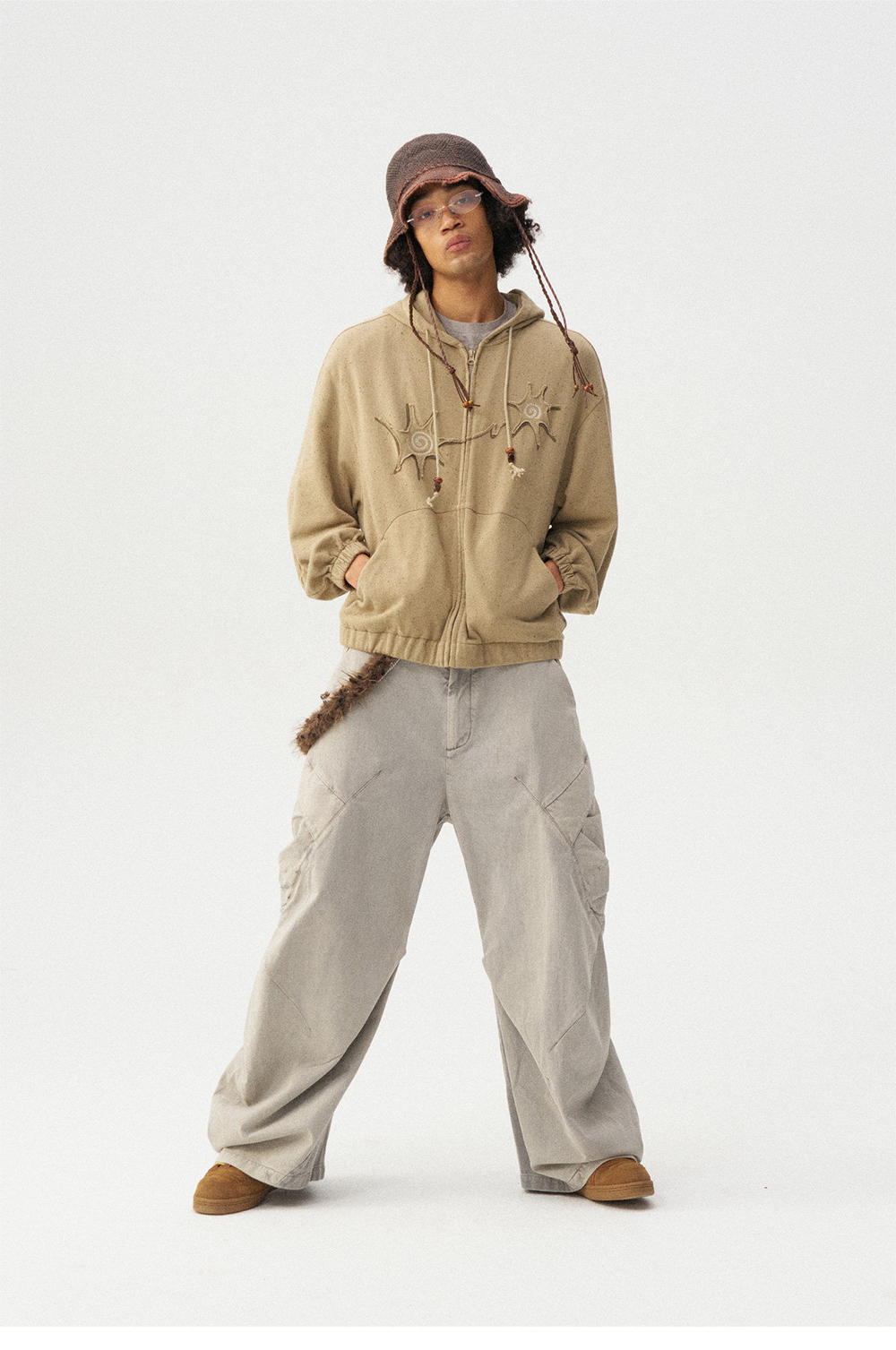 Худи Nothomme Monterest vintage variegated textured curved silhouette hooded