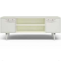 Тумба под ТВ Арт Колор matte 155см Классик Сильвер Белый опал матовый