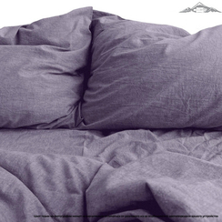 Вареный (стираный) хлопок цв.Лавандово-серо-фиолетовый меланж | ш.250 см | 145 г/м² | хлопок-100%