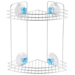 Полка угловая двухъярусная W2672 Бриллиант, синий (крепление: присоски)