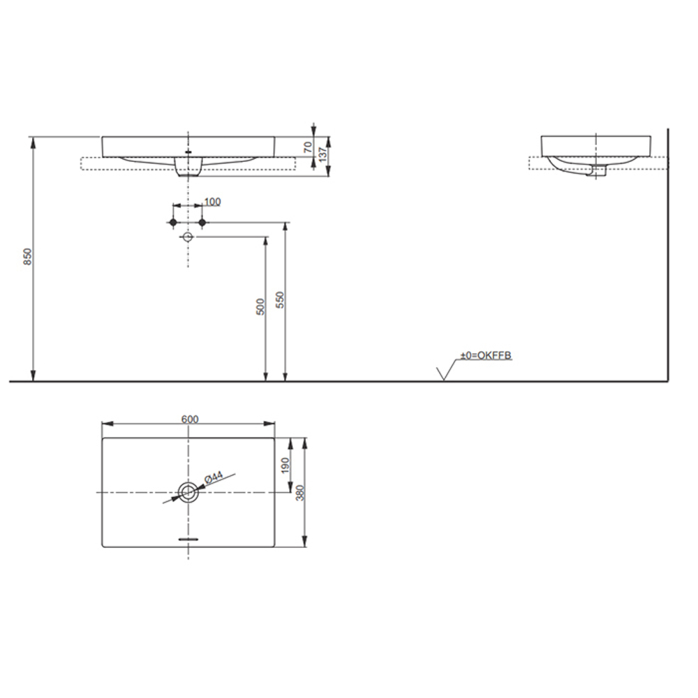 Раковина Toto Neorest L4716RE#XW накладная 60 см, цвет белый