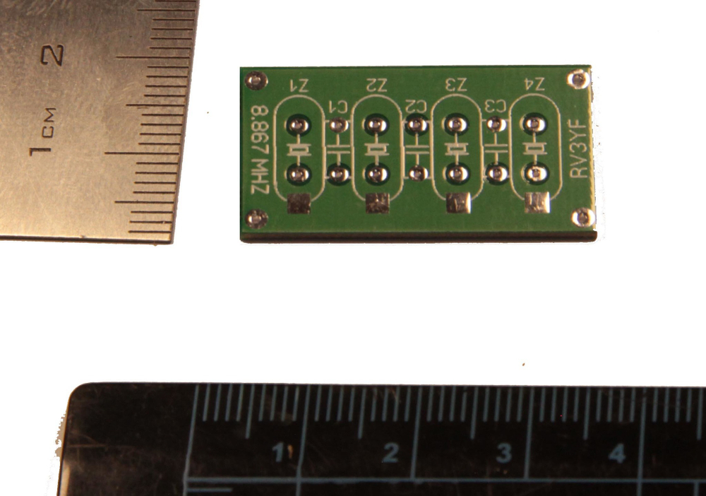 Печатная плата 4-х кристального кварцевого фильтра