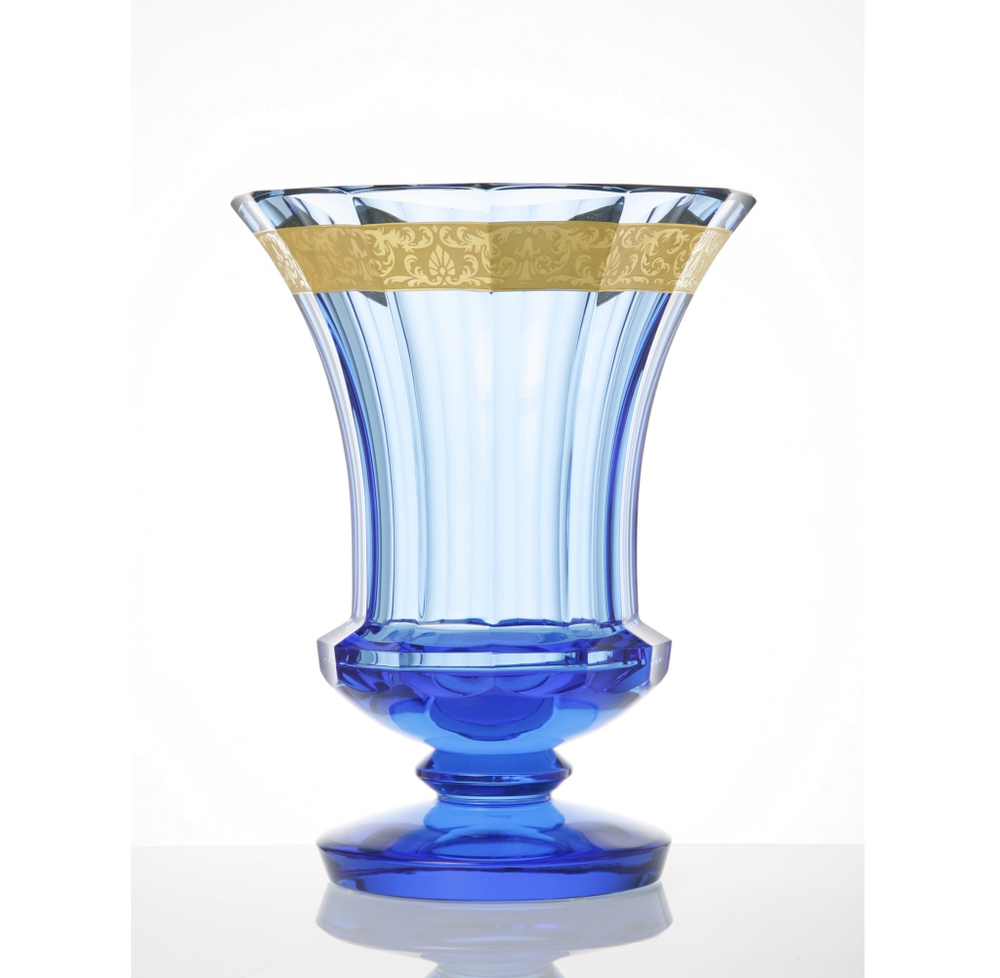 Ваза Moser Gloria Aquamarine, 35 см