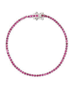 браслет-теннисный, мелкие розовые камни