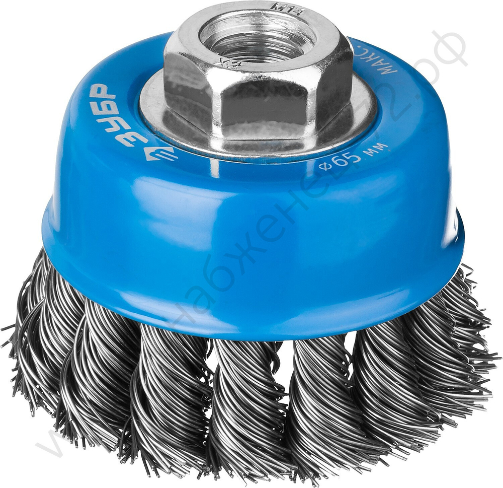 ЗУБР 65 мм, стальная проволока, 0.5 мм, Щетка чашечная, Профессионал (35275-065)
