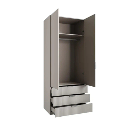 Шкаф распашной Валенсия - 2, серо-коричневый