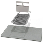 Коврик для сушки посуды с полкой для раковины udry 51х17х57 см, темно-серый