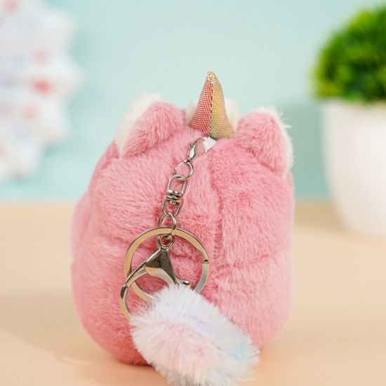 Мягкий брелок Пингвин в костюме единорога, 10 см