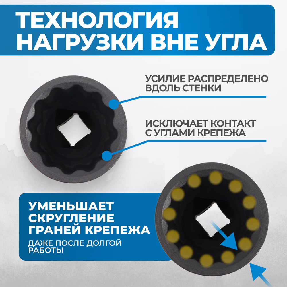 OPT-40204 Набор ударных головок глубоких 1/2", 4 предмета, 30-36 мм