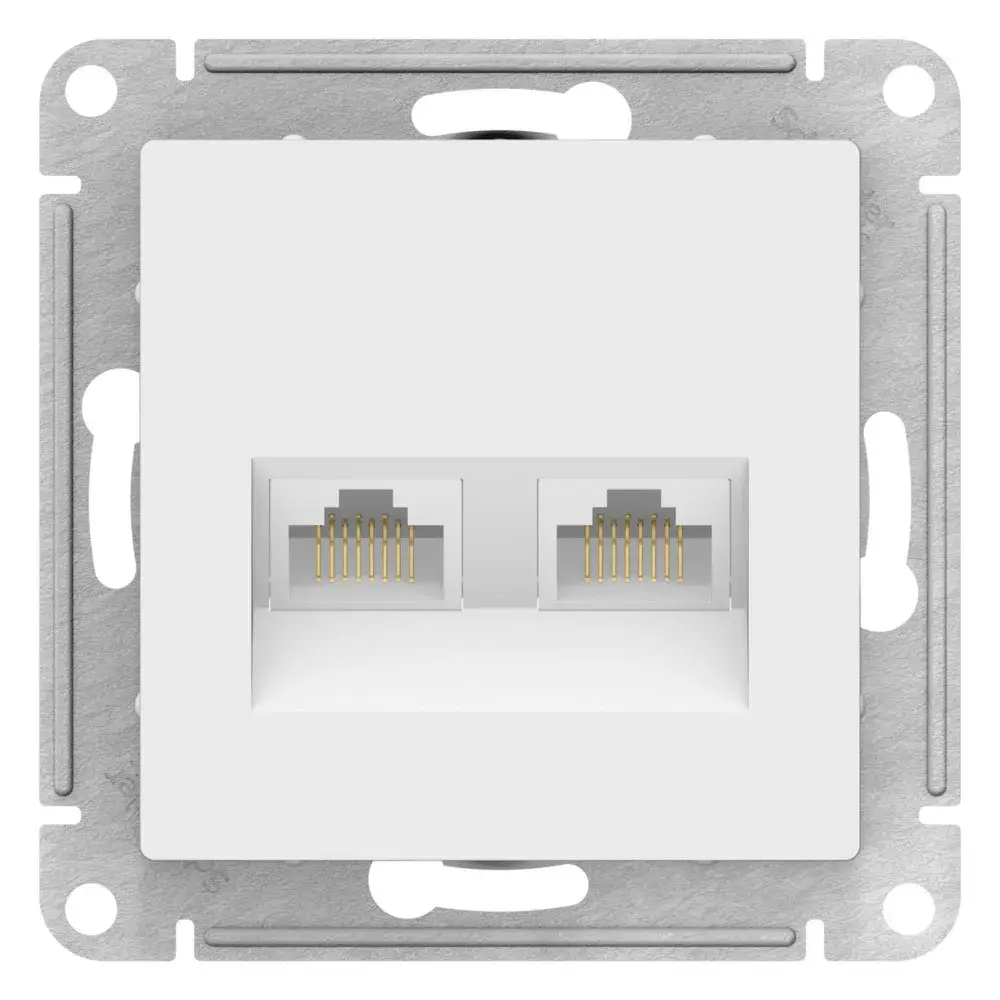 ATLASDESIGN РОЗЕТКА двойная компьютерная RJ45+RJ45 кат. 5e, механизм, ЛОТОС