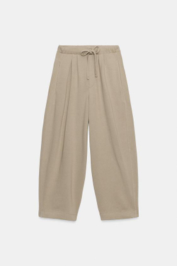 ZARA БРЮКИ BALLOON, МЯГКИЙ КАШТАНОВЫЙ