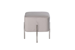 Пуф велюровый 44x42x42см Garda Decor светло-серая с хромированными ножками