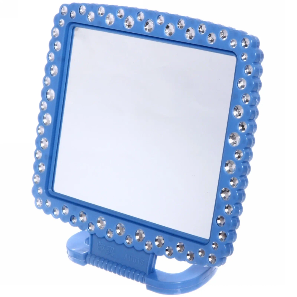 Зеркало настольное в пластиковой оправе «Белые выемки» прямоугольник, подвесное 20*16,5см