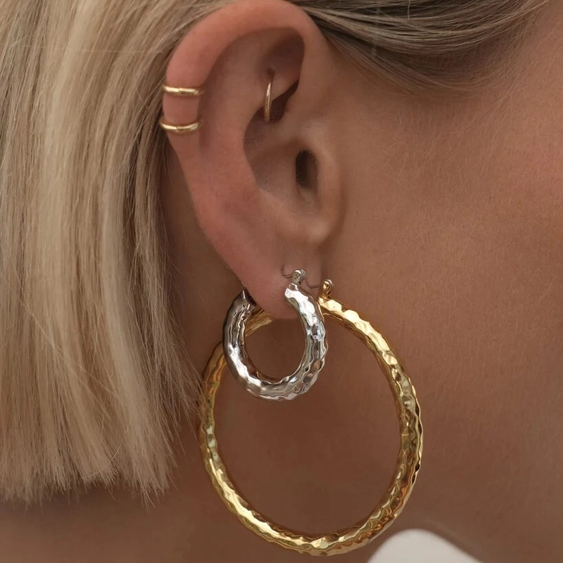 Серьги-кольца Мини Матовые Амальфи – Серебро