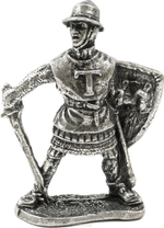 Фигурка Рыцари "Тефтонский легионер" олово. Игрушка литая металлическая 54 мм (1:32)