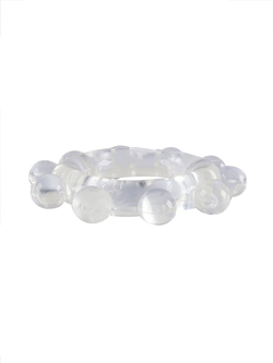 Прозрачное эрекционное кольцо со стимулирующими шариками