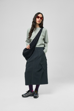 Юбка Nothomme Blue Raised-Knit Slant-Pocket Work Skirt "Navy Blue"