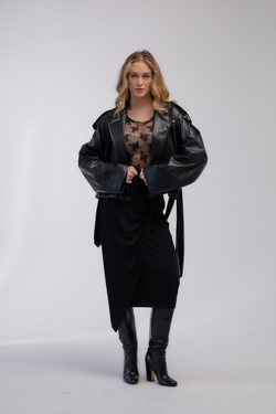 Куртка Joleen с поясом экокожа