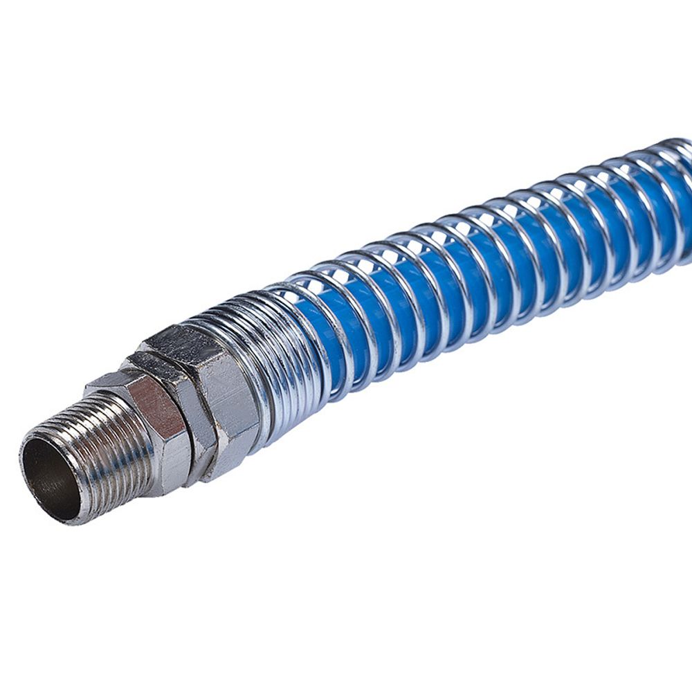 MIGHTY SEVEN (SD-23315) Шланг пневматический спиральный высокого давления 10х15 мм, 15 м, М3/8", полиуретановый