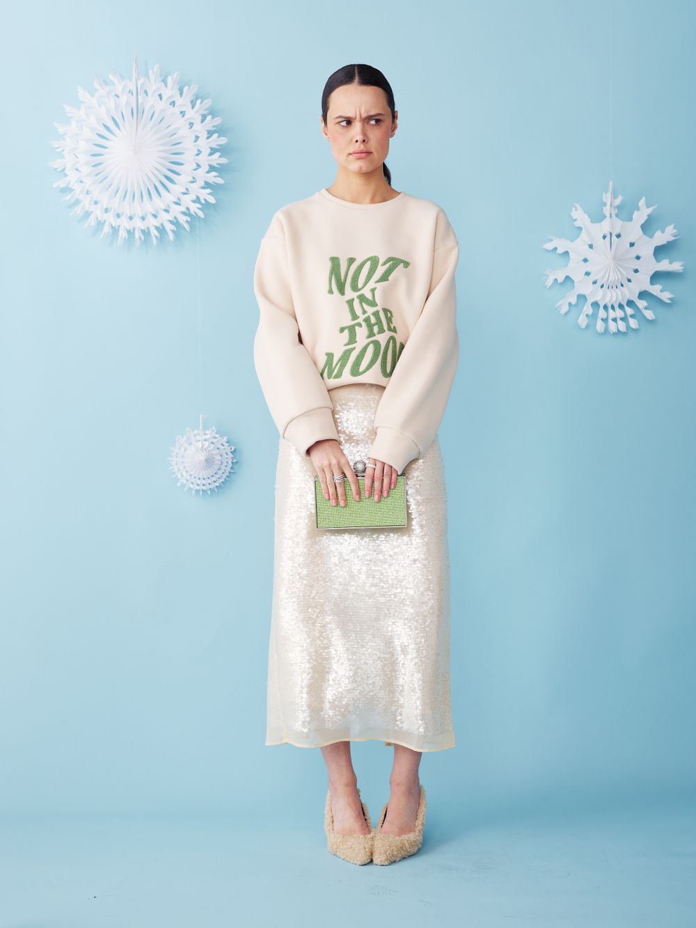 СВИТШОТ NOT IN THE MOOD PASTEL BEIGE