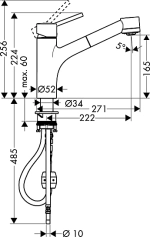 Смеситель для кухни Hansgrohe Talis S 32841000 хром