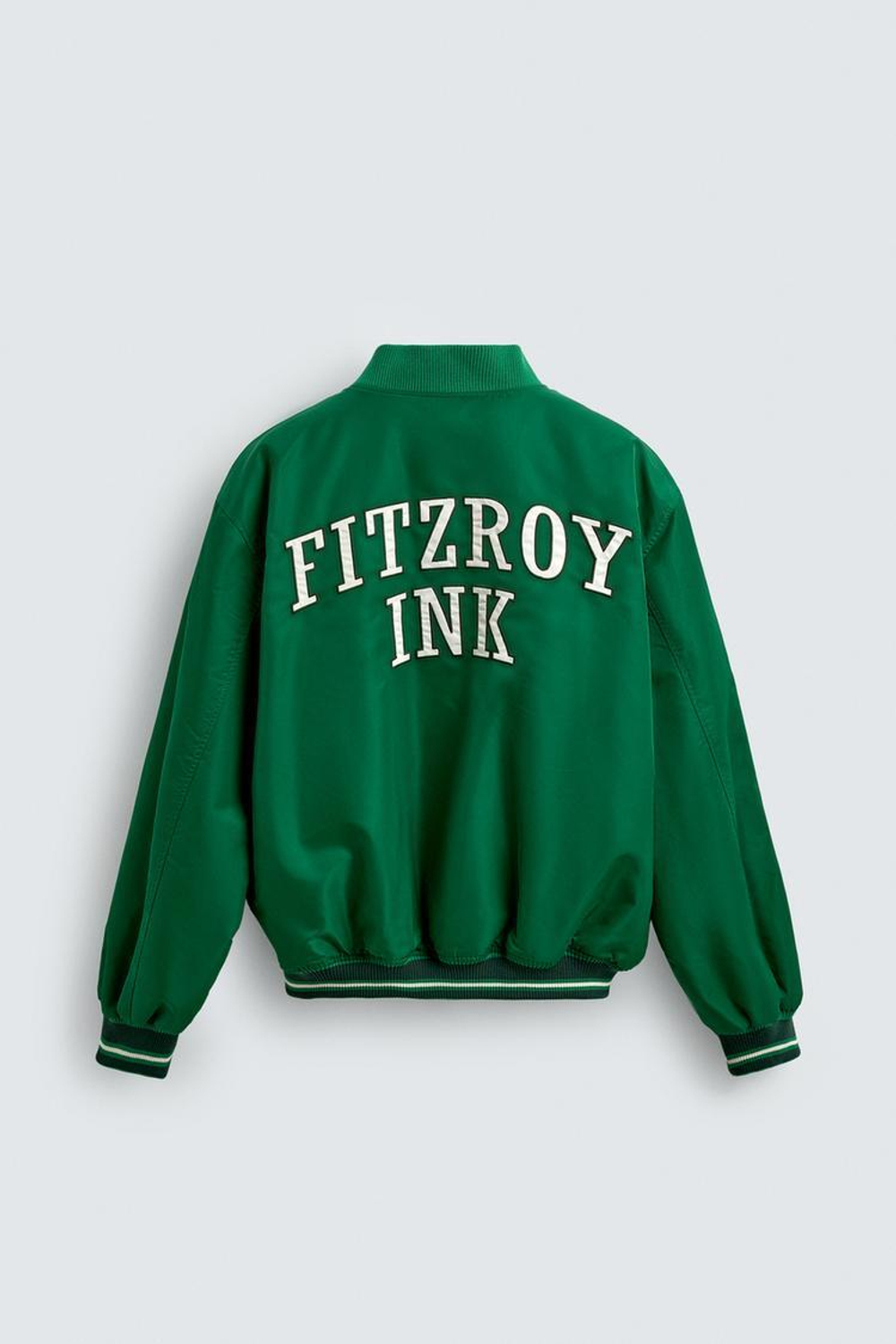 ZARA КУРТКА-БОМБЕР С КОНТРАСТНОЙ ВЫШИВКОЙ, ЗЕЛЕНЫЙ