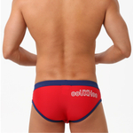 Красно-синие мужские плавки с поясом на шнурке (Размер: L) (Цвет: красный)