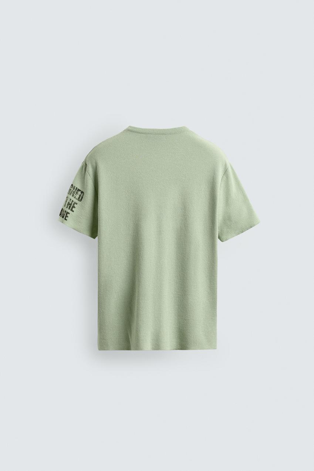 ZARA ФУТБОЛКА С ПРИНТАМИ И ЭФФЕКТОМ ПОТЕРТОСТИ, ЦВЕТ МОРСКОЙ ВОЛНЫ