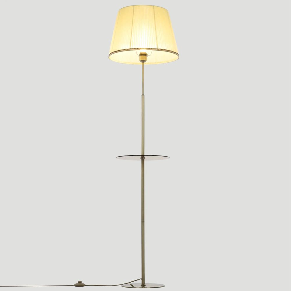 Citilux Линц CL402983T Торшер бронза со столиком и кремовым абажуром