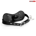 Оригинальный кляп с широким ремешком (Цвет: черный)