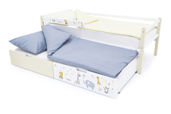 Детская кровать тахта Бельмарко Svogen бежево-белый зверята