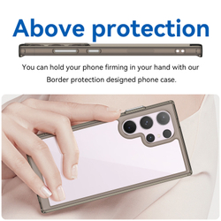 Усиленный чехол с защитными рамками для Samsung Galaxy S24 Ultra, серые рамки