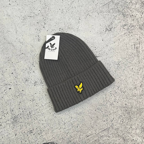 Шапка Lyle Scott dark grey/yellow