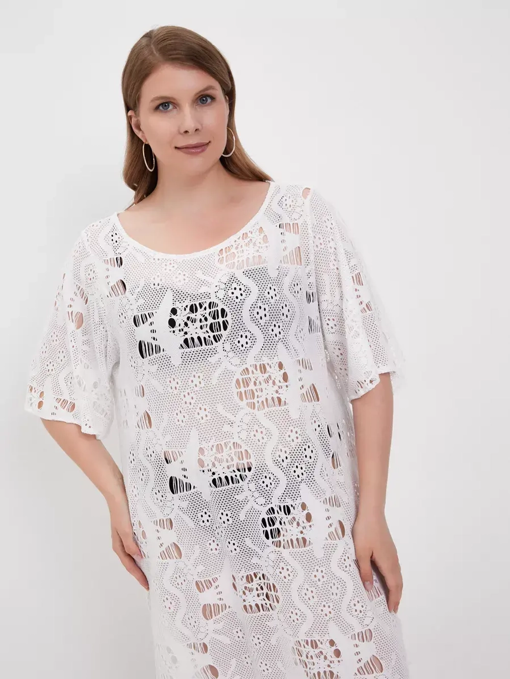 Платье туника пляжная накидка белая