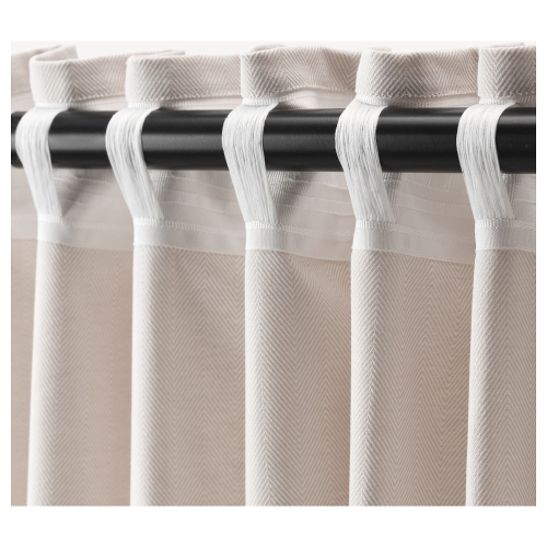 Комплект штор IKEA TIBAST (ТИБАСТ), Кремовый, 145х250 см, 2 шт