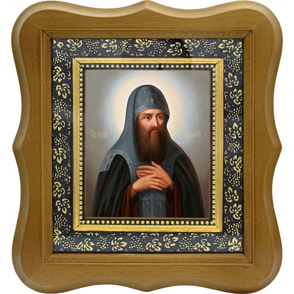 Макарий Печерский, преподобный постник. Икона на холсте.