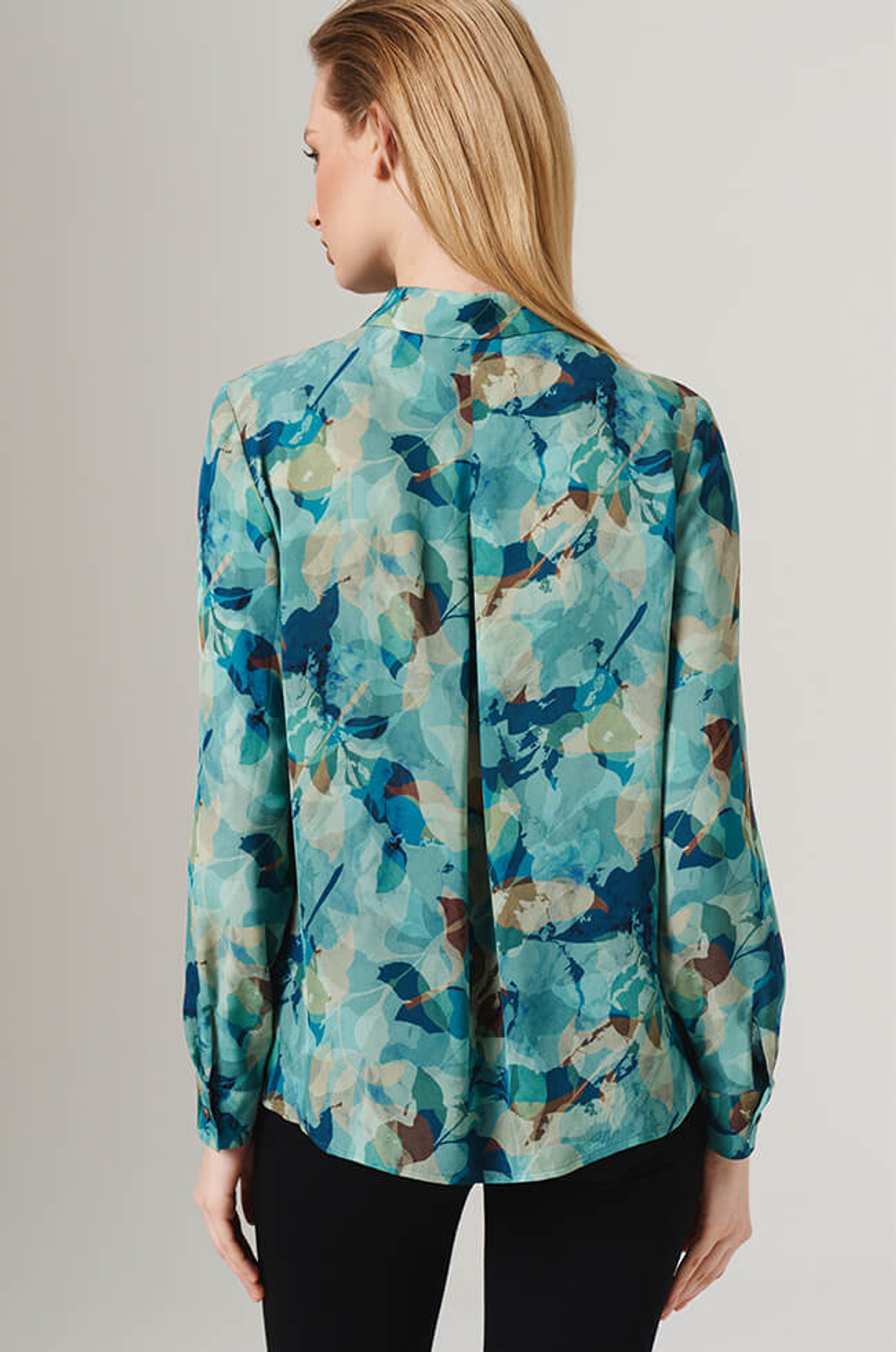 23146 Блузка женская (сине-зеленый принт)