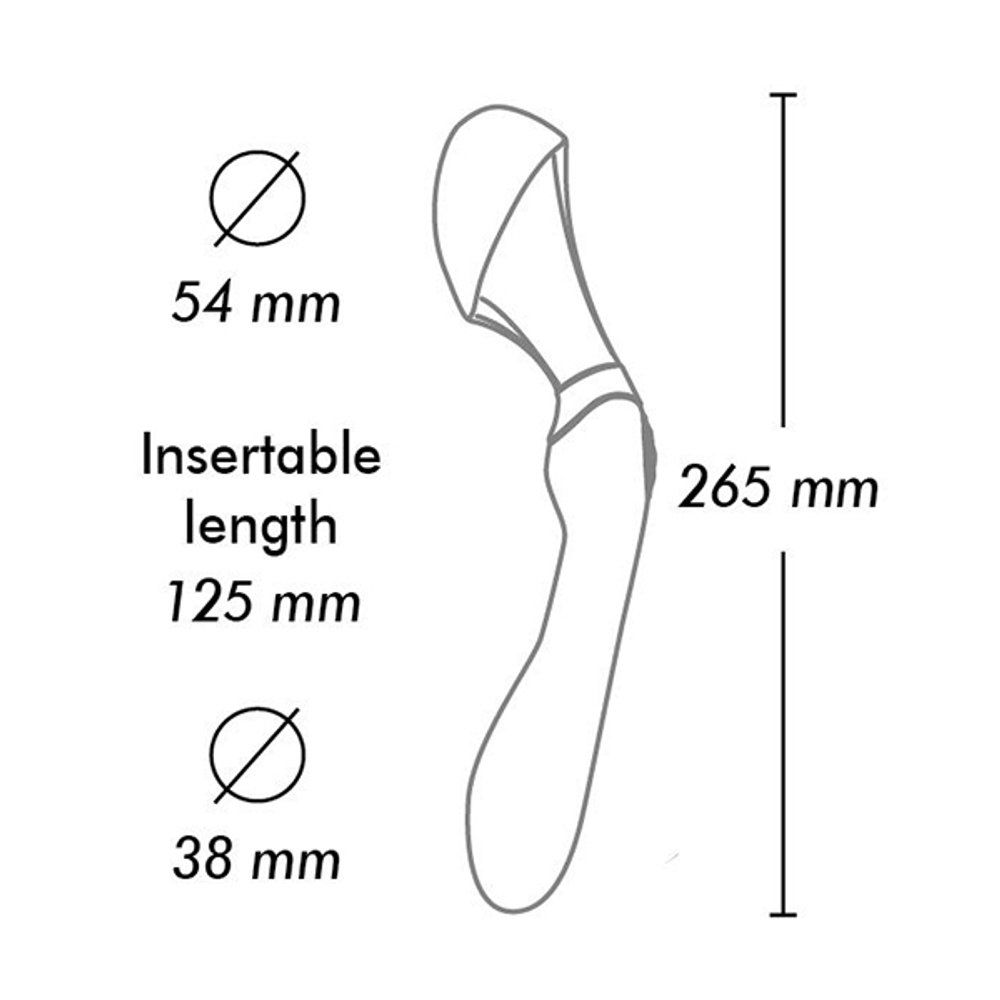 Черный двусторонний вибростимулятор 26,5см Shunga ZOA SH-ZOA-604