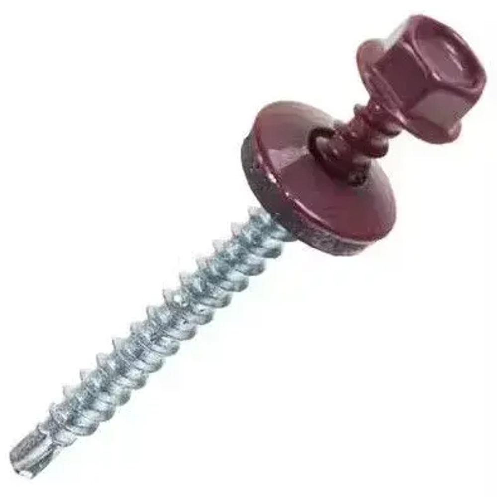 Саморез кровельный вишневый 4,8х35мм 9 штук