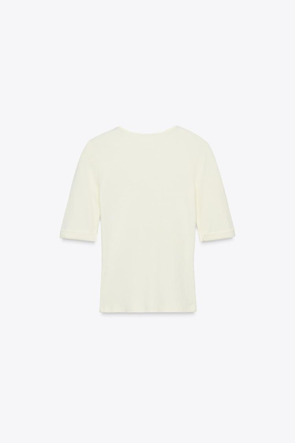 ZARA ХЛОПКОВАЯ ФУТБОЛКА С ЭФФЕКТОМ ПОТЕРТОСТИ, СВЕТЛО-ЖЕЛТЫЙ