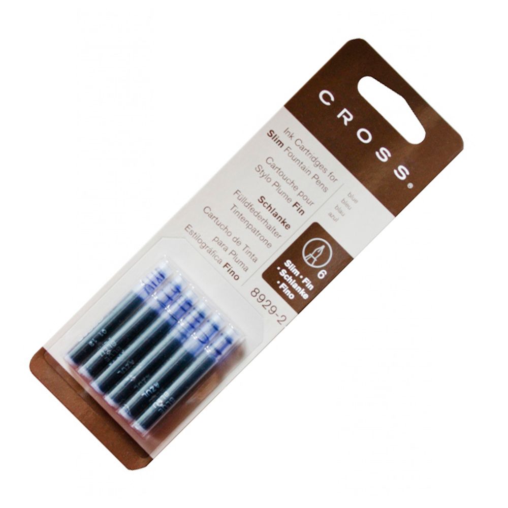 Cross Чернила (картридж) для перьевой ручки Classic Century/Spire, синий, 6 шт в упаковке