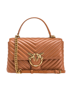 LADY LOVE BAG PUFF CHEVRON – cognac-antique gold