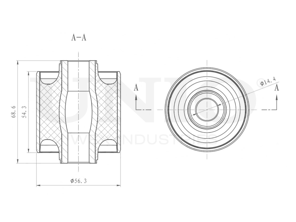 Сайлентблок заднего продольного рычага UNIO RMP-20607