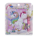 Блокнот детский Basir на кнопке, с ручкой, формат А7, серия "Единорог", переплет ПВХ, 10.5*8 см, 48 листов, ассорти