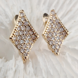 Швензы с фианитами 18,5х12x10 мм